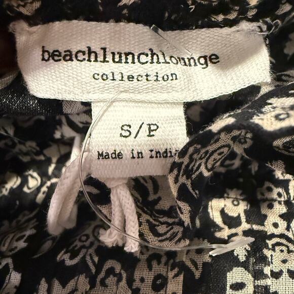 Beachlunchlounge Ruffle Sleeveless Blouse Black White Floral Women S Boho Chic - Picture 5 of 8